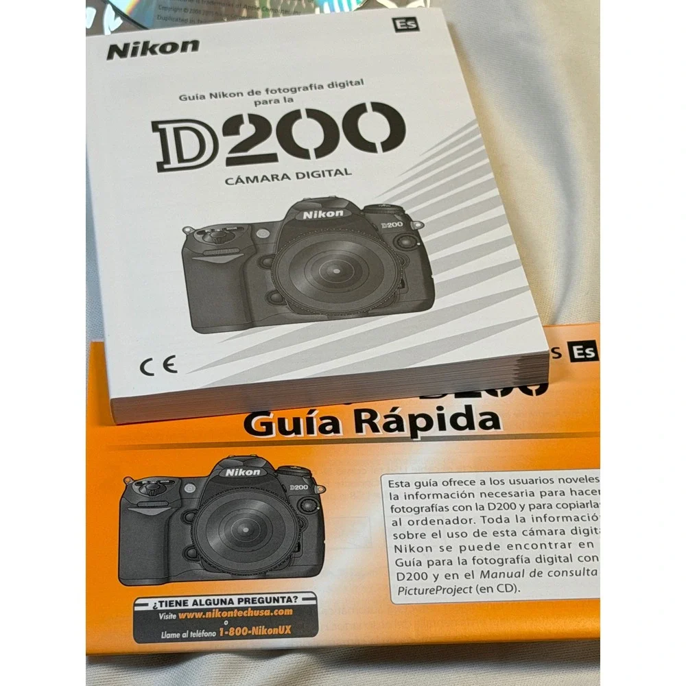 Nikon D200 Digital Camera User Manual Guide Quick Start English Spanish CD Set